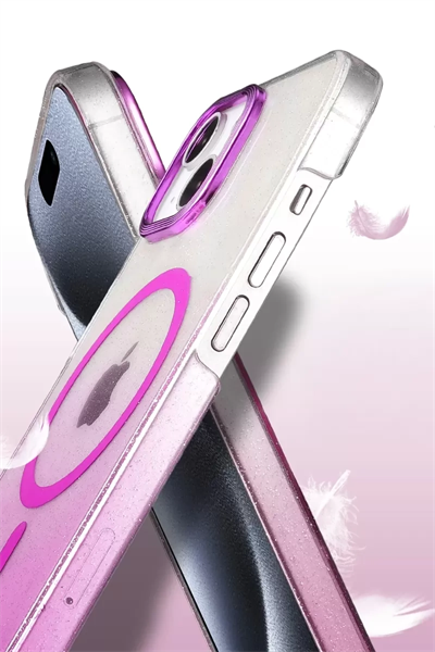 Apple iPhone 15 Plus Glossy Magsafe Kapak - Mor