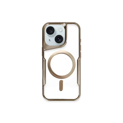 Apple iPhone 15 Plus Kılıf Boyi Magsafe Silikon Kapak - Kahverengi