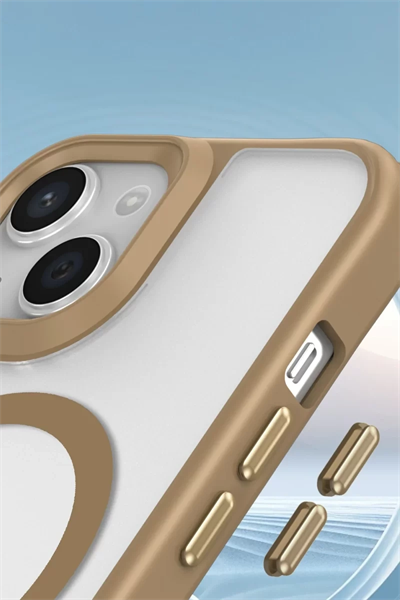 Apple iPhone 15 Plus Kılıf Enka Magsafe Silikon Kılıf - Desert