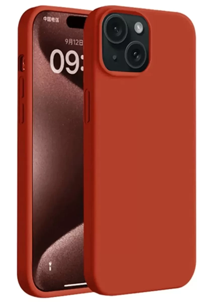 Apple iPhone 15 Plus Kılıf First Silikon - Kırmızı