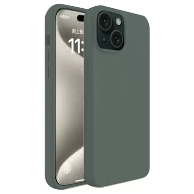 Apple iPhone 15 Plus Kılıf First Silikon - Koyu Yeşil
