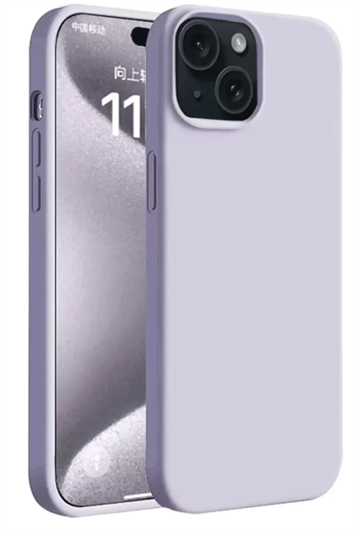Apple iPhone 15 Plus Kılıf First Silikon - Lila