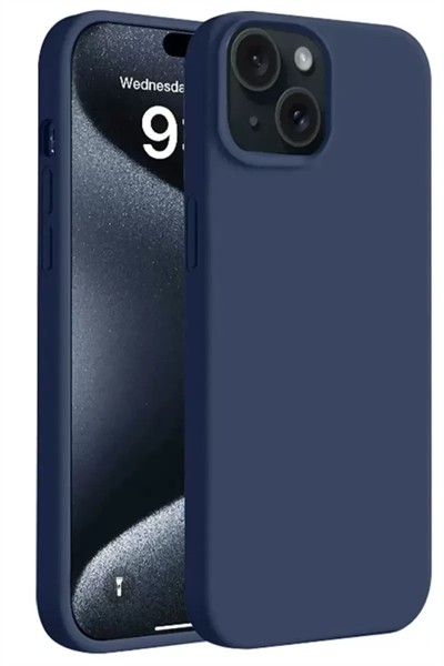 Apple iPhone 15 Plus Kılıf First Silikon - Lacivert