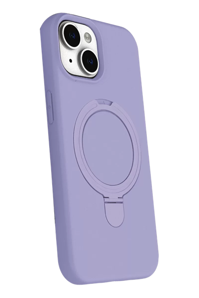Apple iPhone 15 Plus Regal Magsafe Standlı Kapak - Lila
