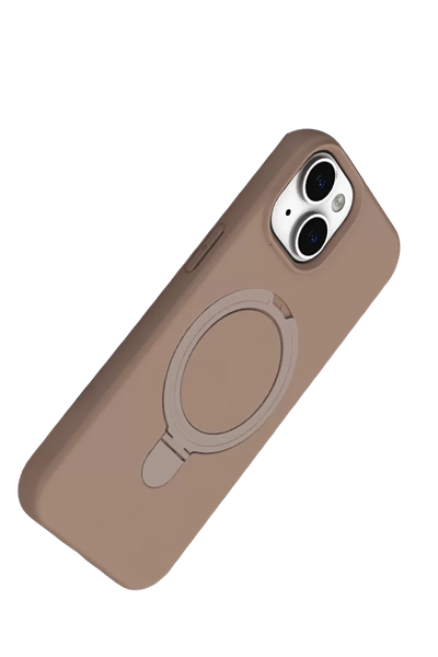 Apple iPhone 15 Plus Regal Magsafe Standlı Kapak - Çöl Titanyum