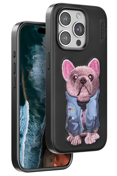 Apple iPhone 15 Pro Cute Desenli Kapak - Siyah