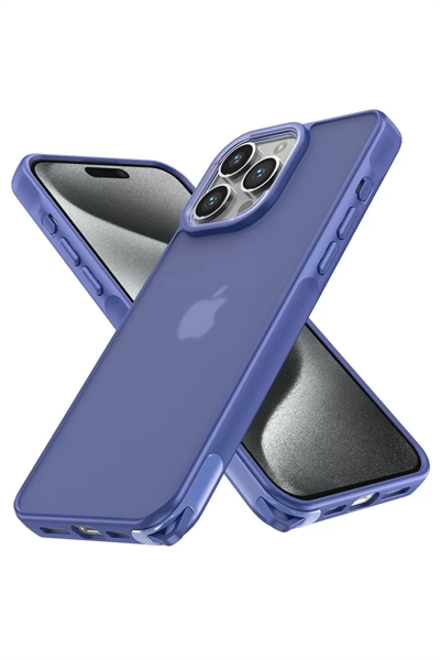 Apple iPhone 15 Pro Kılıf Elegant Kapak - Açık Mavi