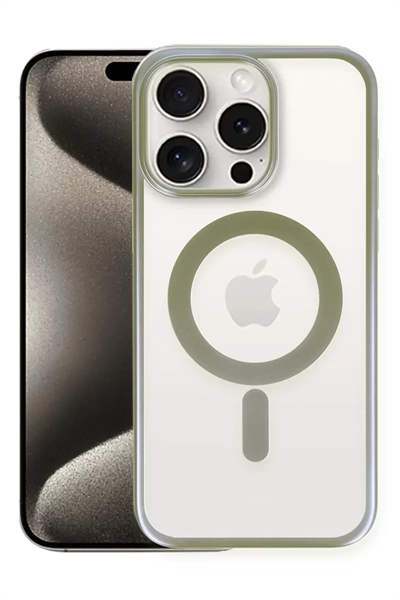 Apple iPhone 15 Pro Kılıf Erozi Magsafe Kapak - Gri