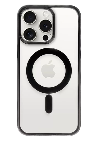 Apple iPhone 15 Pro Kılıf Erozi Magsafe Kapak - Siyah