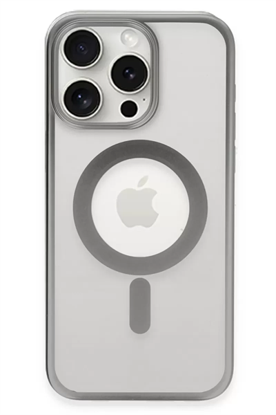 Apple iPhone 15 Pro Kılıf Erozi Magsafe Kapak - Gümüş