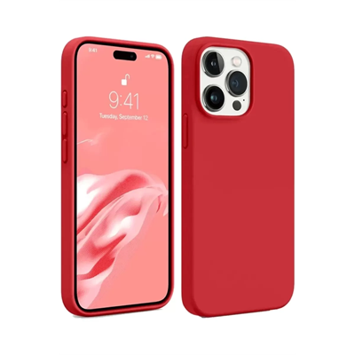 Apple iPhone 15 Pro Kılıf First Silikon - Kırmızı