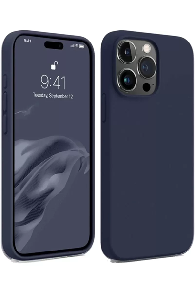 Apple iPhone 15 Pro Kılıf First Silikon - Lacivert