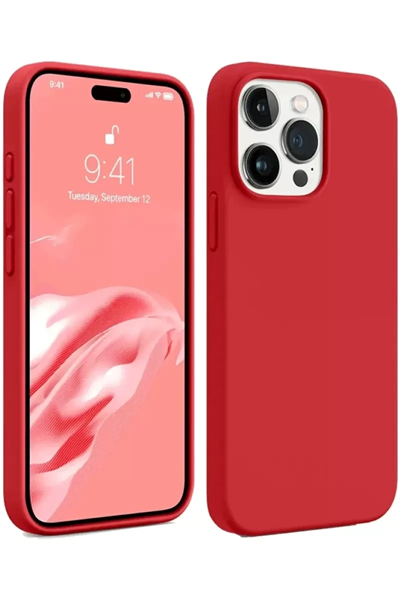 Apple iPhone 15 Pro Kılıf First Silikon - Kırmızı