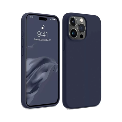Apple iPhone 15 Pro Kılıf First Silikon - Lacivert