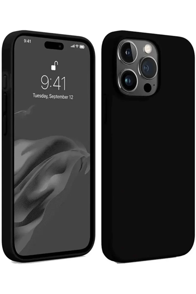Apple iPhone 15 Pro Kılıf First Silikon - Siyah