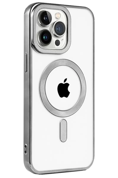 Apple iPhone 15 Pro Kılıf Kronos Magsafe Kapak - Titanyum Gri