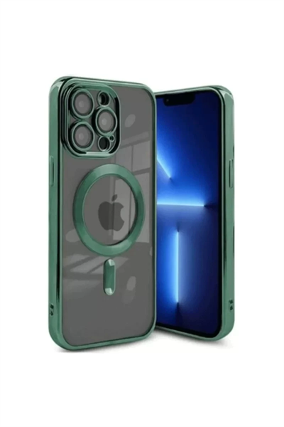 Apple iPhone 15 Pro Kılıf Kross Magneticsafe Kapak - Koyu Yeşil