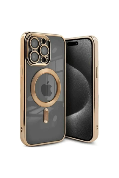 Apple iPhone 15 Pro Kılıf Kross Magneticsafe Kapak - Gold