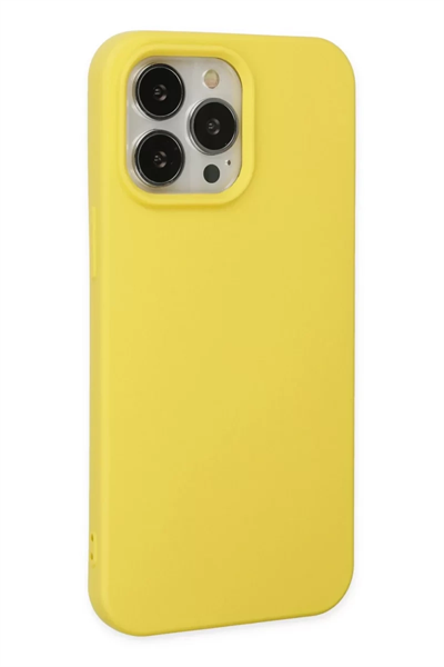 Apple iPhone 15 Pro Kılıf Nano içi Kadife Silikon - Sarı