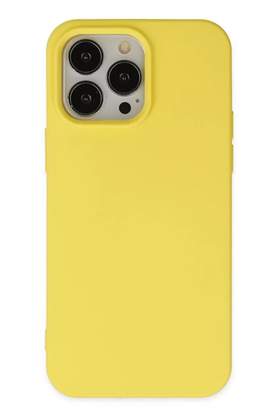 Apple iPhone 15 Pro Kılıf Nano içi Kadife Silikon - Sarı