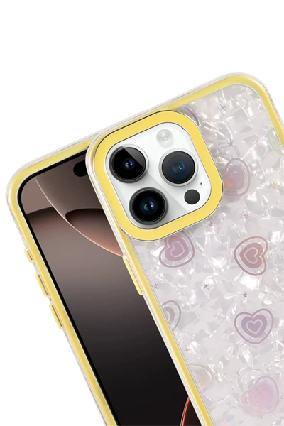 Apple iPhone 15 Pro Lumi Desenli Kapak - Sarı