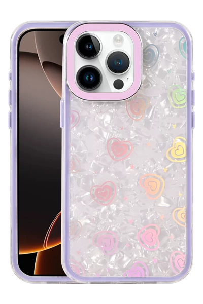 Apple iPhone 15 Pro Lumi Desenli Kapak - Mor
