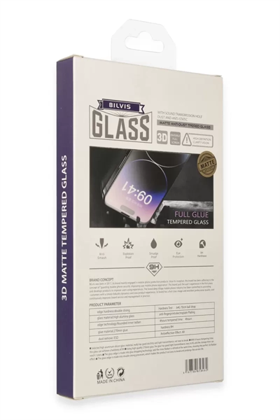 Apple iPhone 15 Pro Max Bilvis 3D Mat Cam Ekran Koruyucu