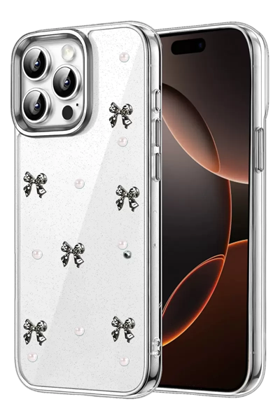 Apple iPhone 15 Pro Max Fiyonk Desenli Kapak - Desen 8