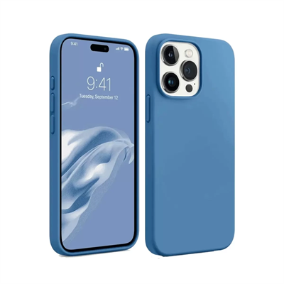 Apple iPhone 15 Pro Max Kılıf First Silikon - Mavi
