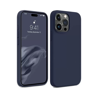 Apple iPhone 15 Pro Max Kılıf First Silikon - Lacivert
