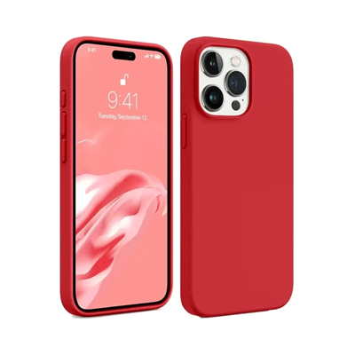 Apple iPhone 15 Pro Max Kılıf First Silikon - Kırmızı