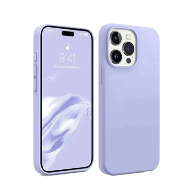 Apple iPhone 15 Pro Max Kılıf First Silikon - Lila
