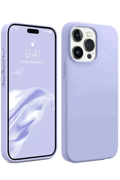 Apple iPhone 15 Pro Max Kılıf First Silikon - Lila