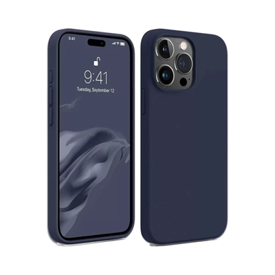 Apple iPhone 15 Pro Max Kılıf First Silikon - Lacivert