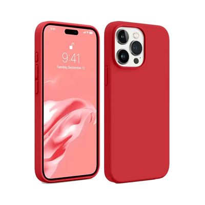 Apple iPhone 15 Pro Max Kılıf First Silikon - Kırmızı
