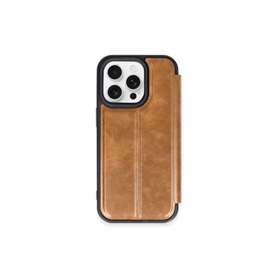Apple iPhone 15 Pro Max Kılıf Flip Cover - Taba