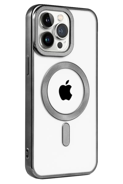 Apple iPhone 15 Pro Max Kılıf Kronos Magsafe Kapak - Siyah