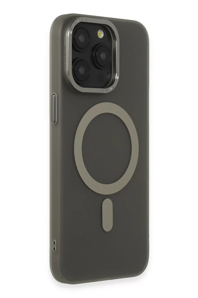 Apple iPhone 15 Pro Max Kılıf Lodos Magneticsafe Mat Kapak - Titan Gri