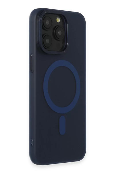 Apple iPhone 15 Pro Max Kılıf Lodos Magneticsafe Mat Kapak - Mavi