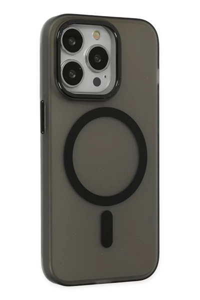 Apple iPhone 15 Pro Max Kılıf Lodos Magneticsafe Mat Kapak - Siyah