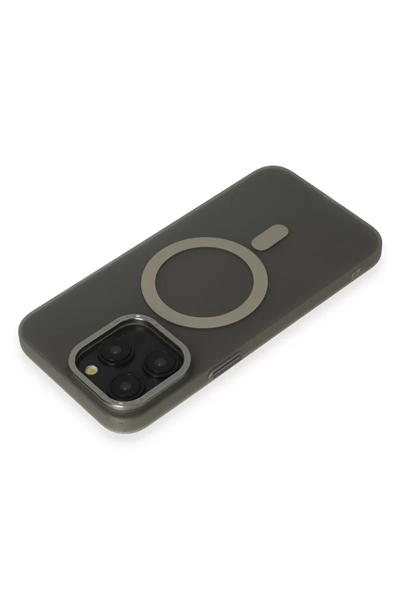 Apple iPhone 15 Pro Max Kılıf Lodos Magneticsafe Mat Kapak - Titan Gri