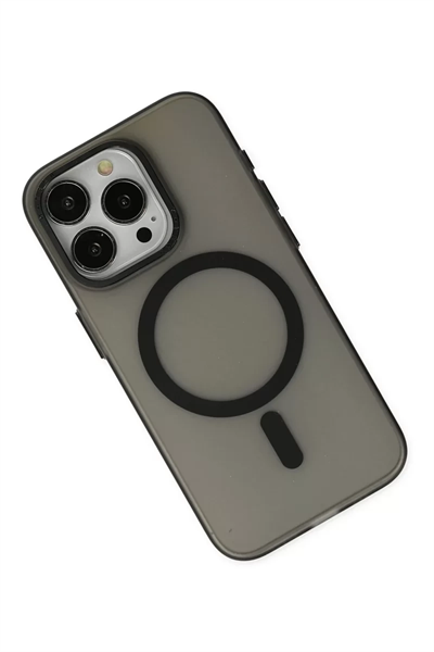 Apple iPhone 15 Pro Max Kılıf Lodos Magneticsafe Mat Kapak - Siyah
