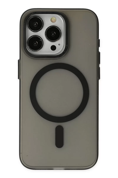 Apple iPhone 15 Pro Max Kılıf Lodos Magneticsafe Mat Kapak - Siyah