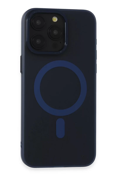 Apple iPhone 15 Pro Max Kılıf Lodos Magneticsafe Mat Kapak - Mavi