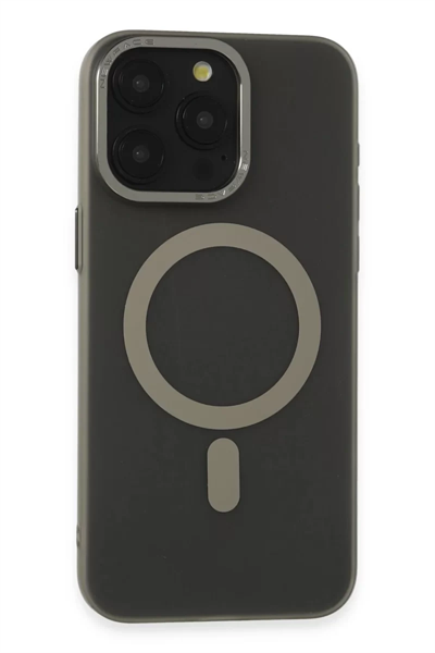 Apple iPhone 15 Pro Max Kılıf Lodos Magneticsafe Mat Kapak - Titan Gri