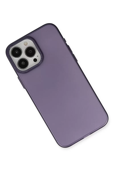 Apple iPhone 15 Pro Max Kılıf Modos Metal Kapak - Derin Mor