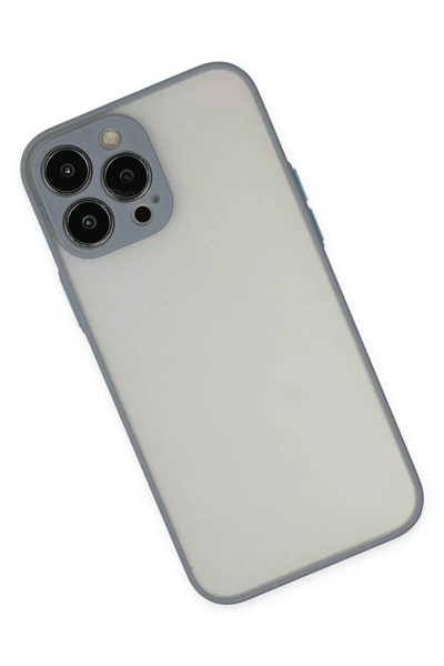 Apple iPhone 15 Pro Max Kılıf Montreal Silikon Kapak - Gri