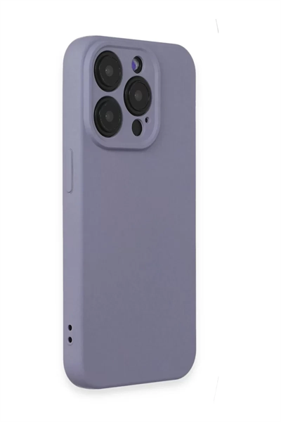 Apple iPhone 15 Pro Max Kılıf Nano içi Kadife Silikon - Lila
