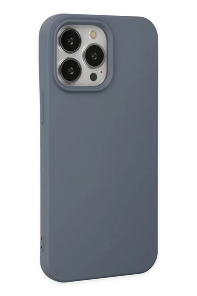 Apple iPhone 15 Pro Max Kılıf Nano içi Kadife Silikon - Gri