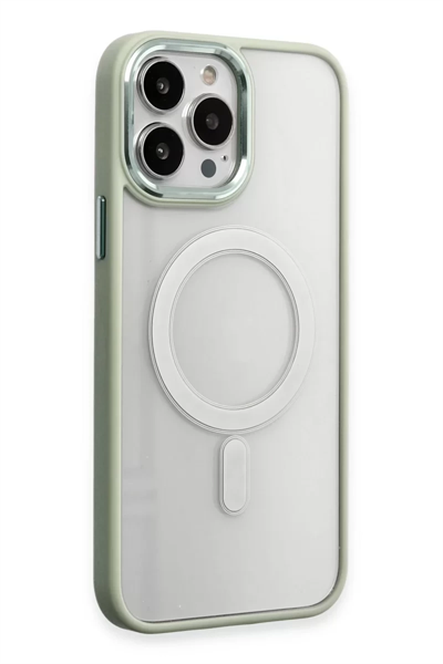 Apple iPhone 15 Pro Max Kılıf Room Magneticsafe Silikon - Su Yeşili